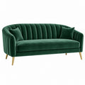 Divano 2 posti 170 x 80 x 80 cm in velluto verde - stile Art Déco