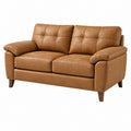Divano 2 posti 170x90x88 cm effetto pelle marrone stile contemporaneo