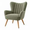 Poltrona 75 x 80 x 100 cm in tessuto verde con gambe in legno stile nordico