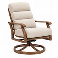 Poltrona reclinabile girevole 82 x 88 x 105 cm in tessuto beige con struttura in legno