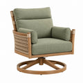 Poltrona girevole 82 x 86 x 92 cm in legno verde con intreccio in corda